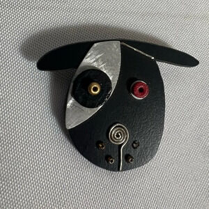 Unique Dog Pin Brooch Vintage Mutli Texture Piece